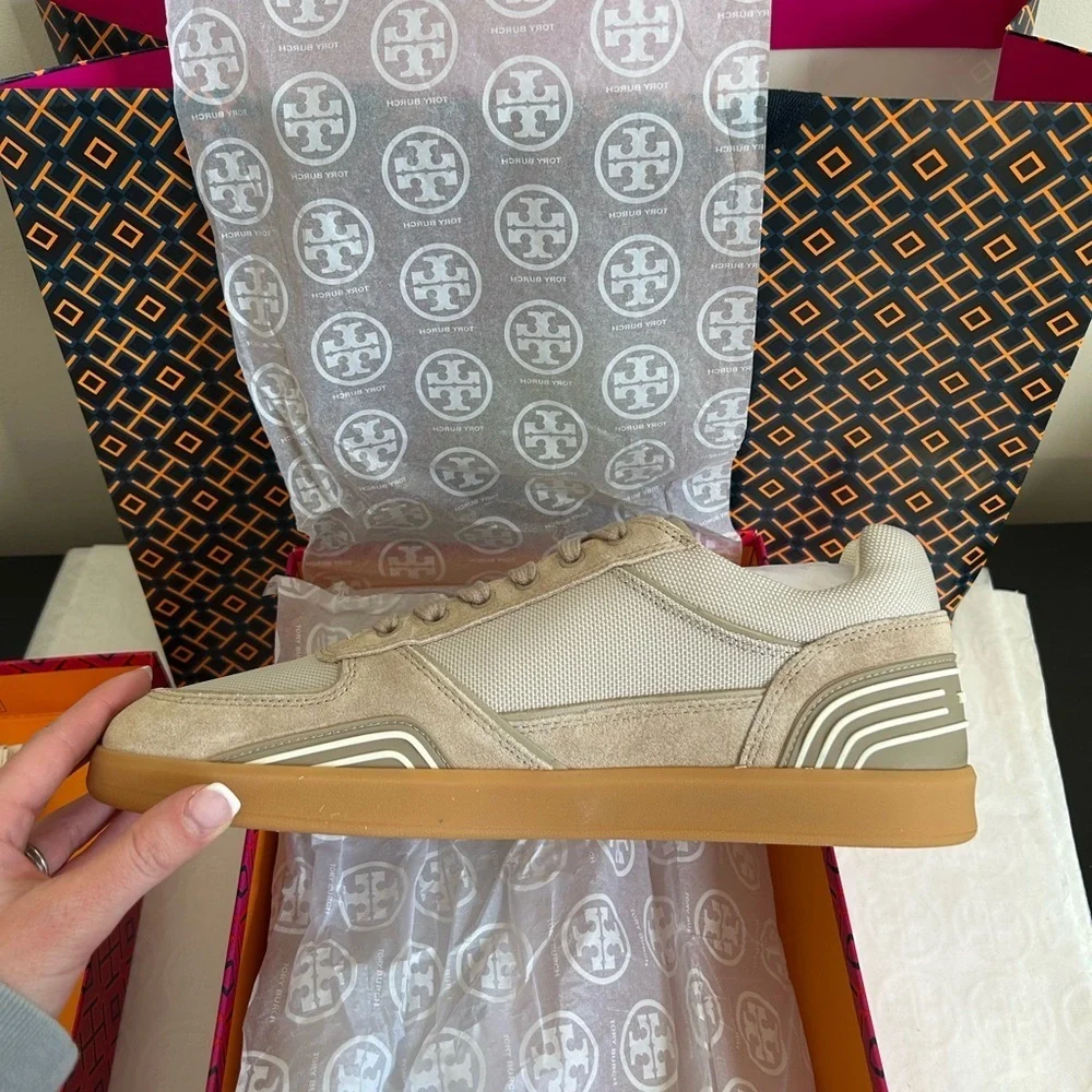 Tory Burch Clover Court Sneakers Shoes Size 10.5 Avola Warm Avola